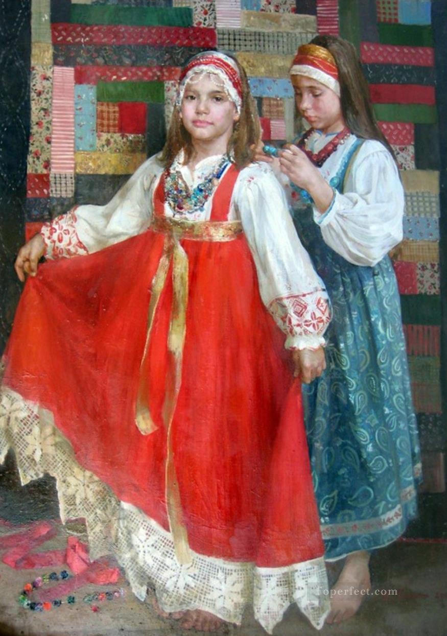 Pretty Little Girl NM Tajikistan 16 Impressionist Oil Paintings